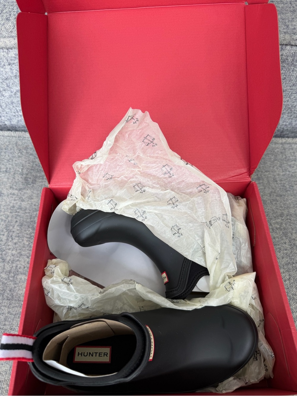 Hunter Black Slip-On Chelsea Rain Booties